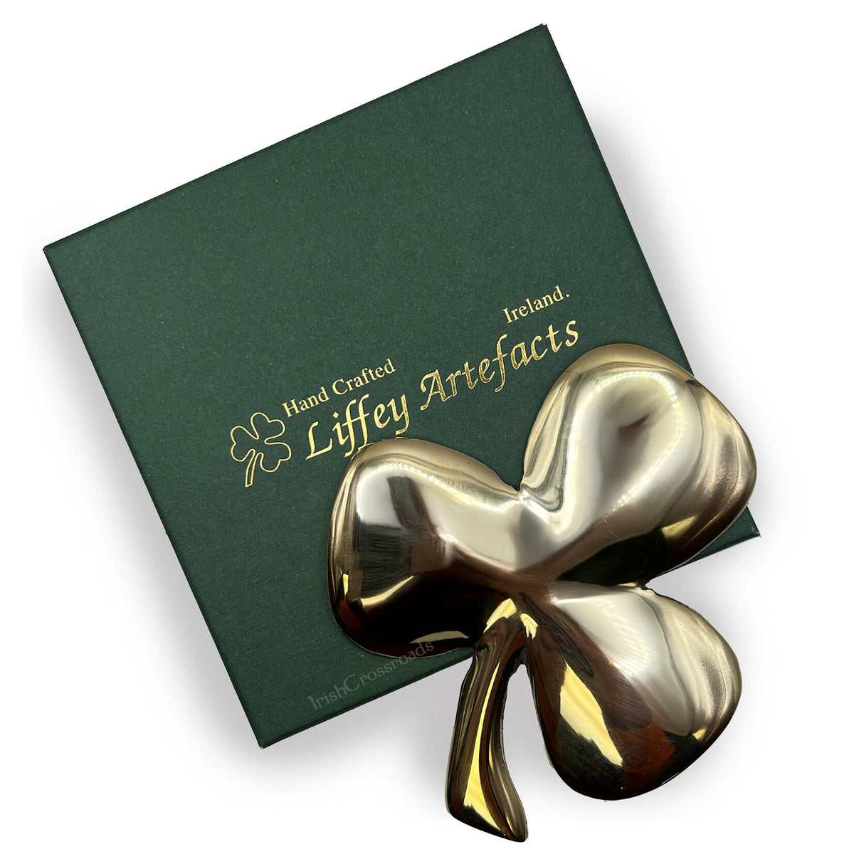 Brass Paperweight Shamrock Large