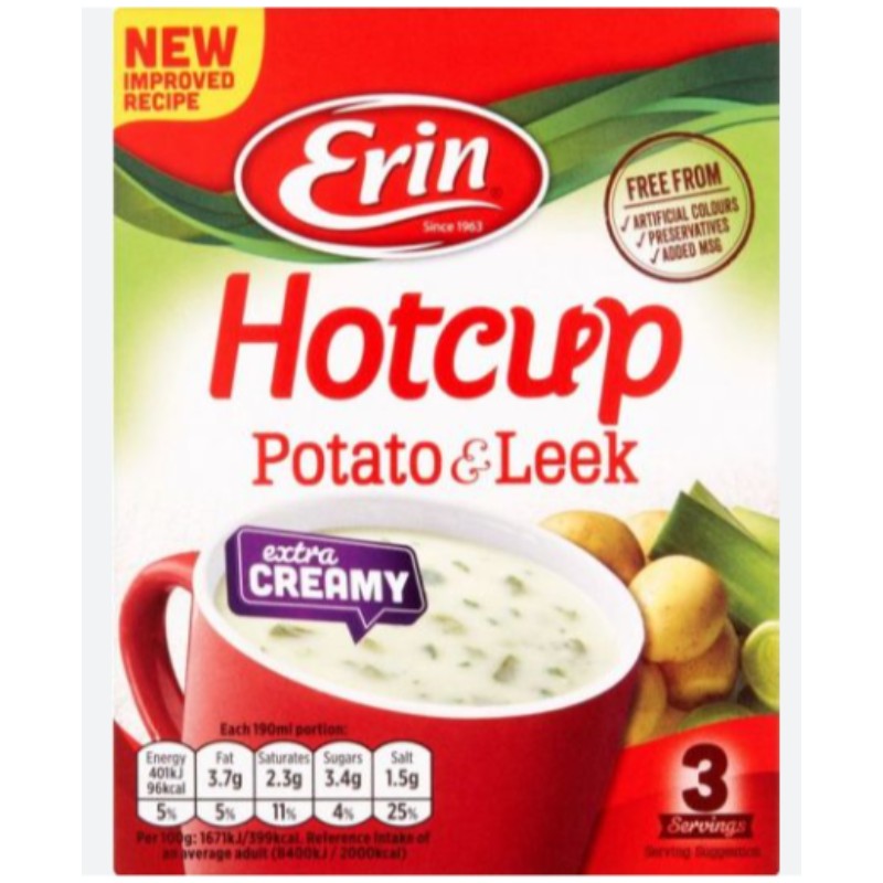 Erin Hotcup Potato and Leek soup, extra creamy