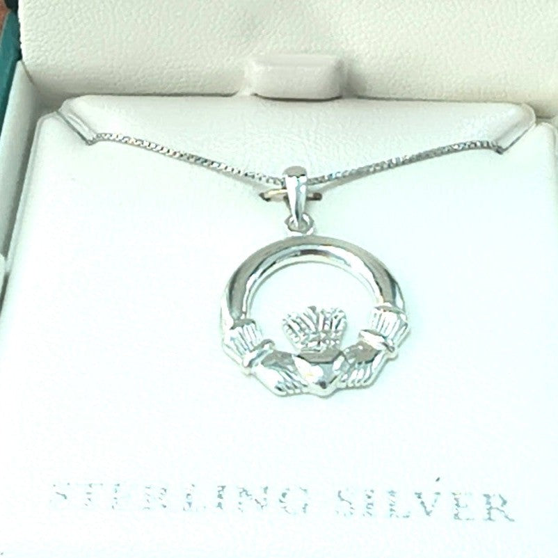 Solvar Sterling Silver Claddagh Pendant
