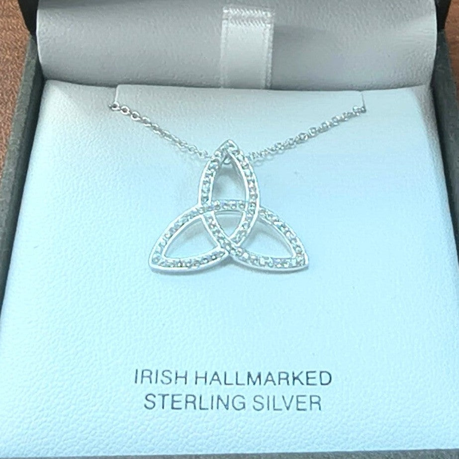 Shanore Celtic Trinity Knot Necklace Embellished With Crystals