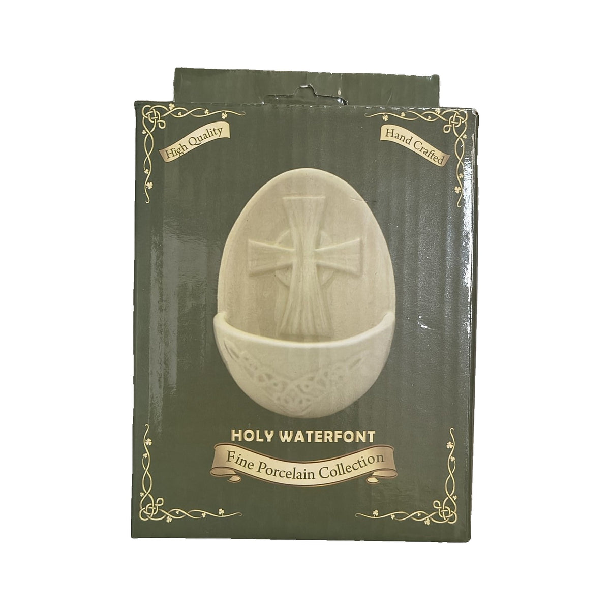 Holy Waterfont (Celtic Cross) – porcelain font in gift box