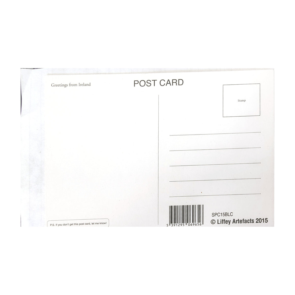 Liffey Artefacts postcard – back