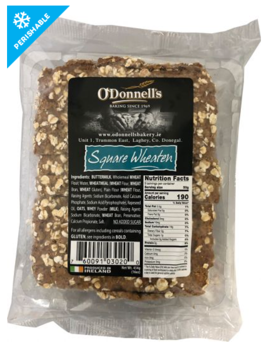 O'Donnells Square Wheaten bread