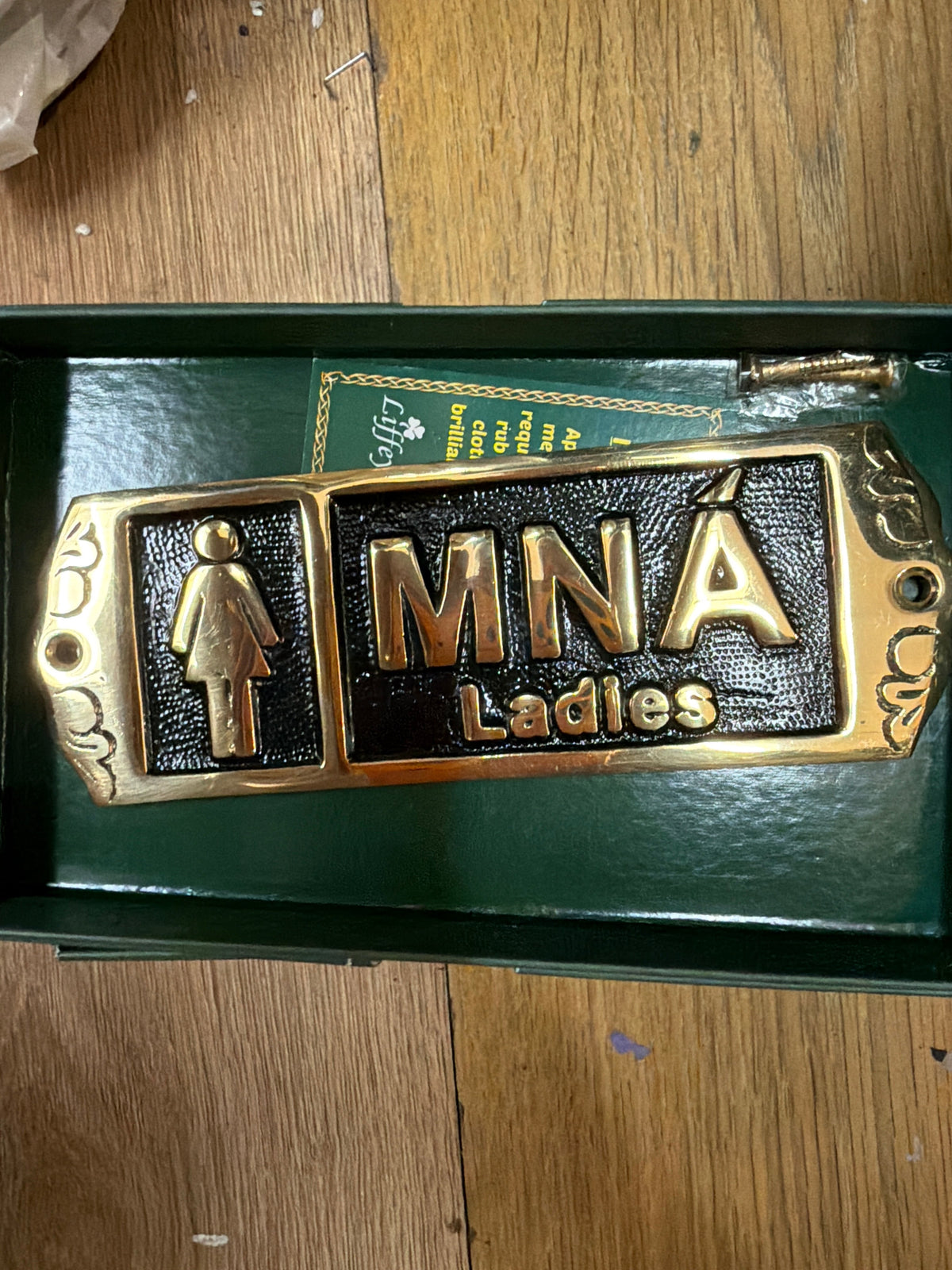 Brass Wall Plaque Mna Black