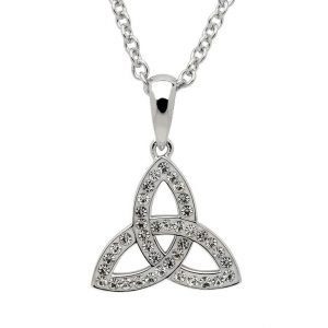 Celtic Trinity Knot Necklace Embellished With Crystals