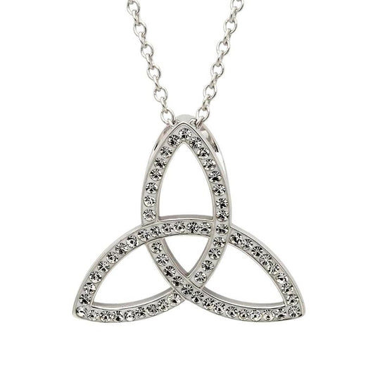 Shanore Celtic Trinity Knot Necklace Embellished With Crystals