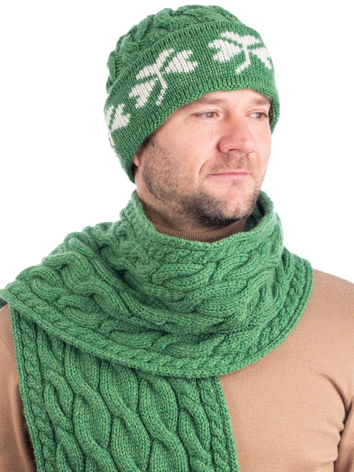 Green Shamrock Knit Beanie