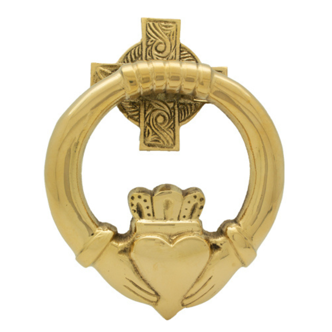 Brass Door Knocker Claddagh Medium