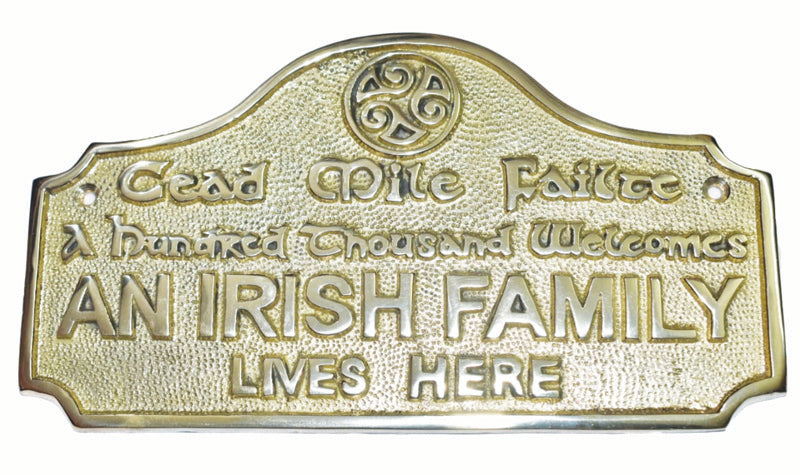 An Irish Family Brass Sign