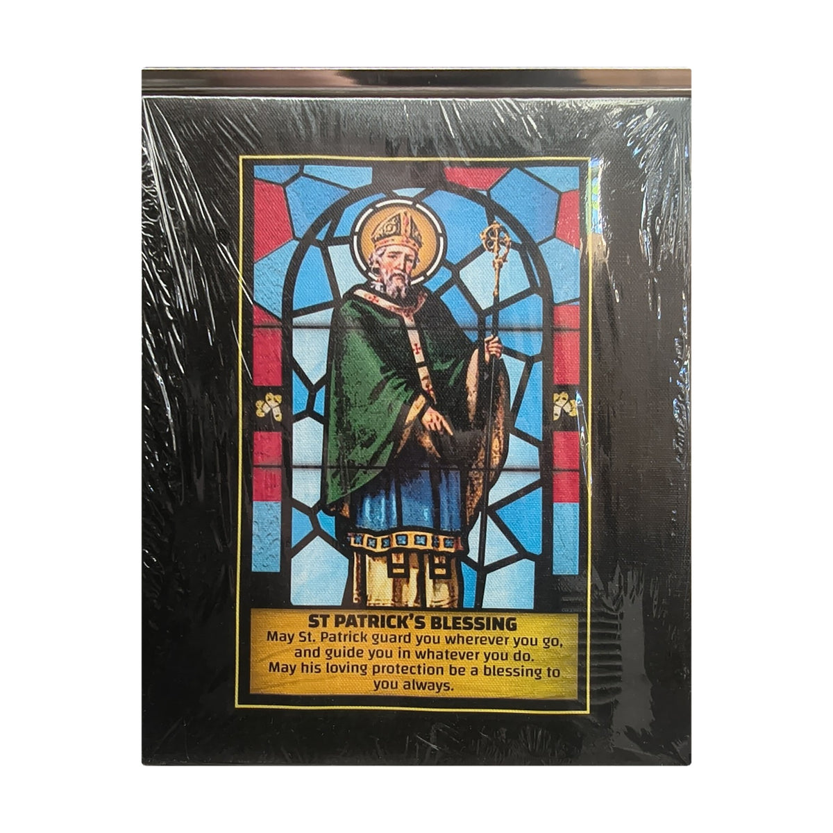 St. Patrick's Blessing stained-glass style canvas plaque