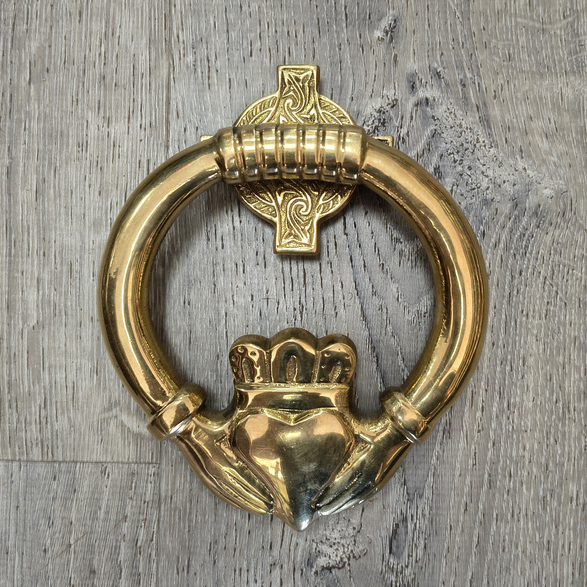 Brass Door Knocker Large Claddagh