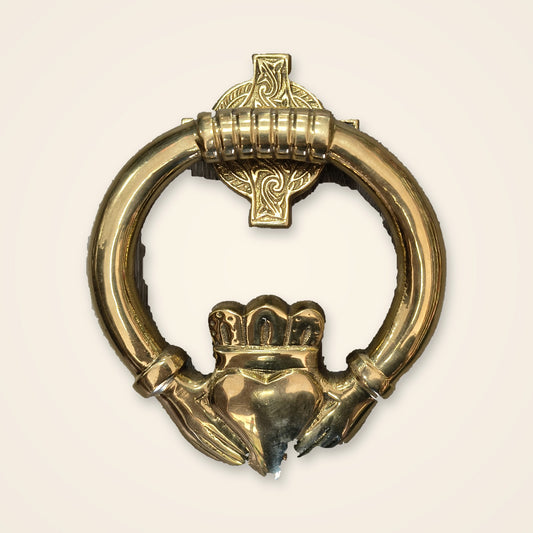 Brass Door Knocker Large Claddagh