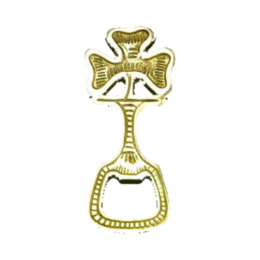 Brass shamrock bottle opener