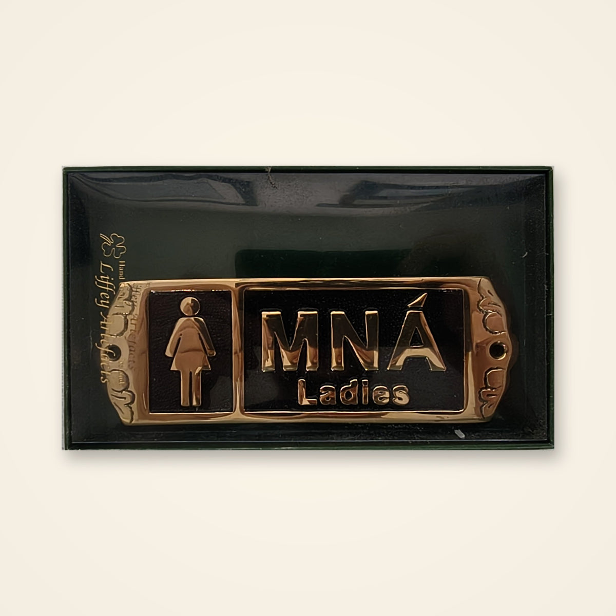 Brass Wall Plaque Mná Black