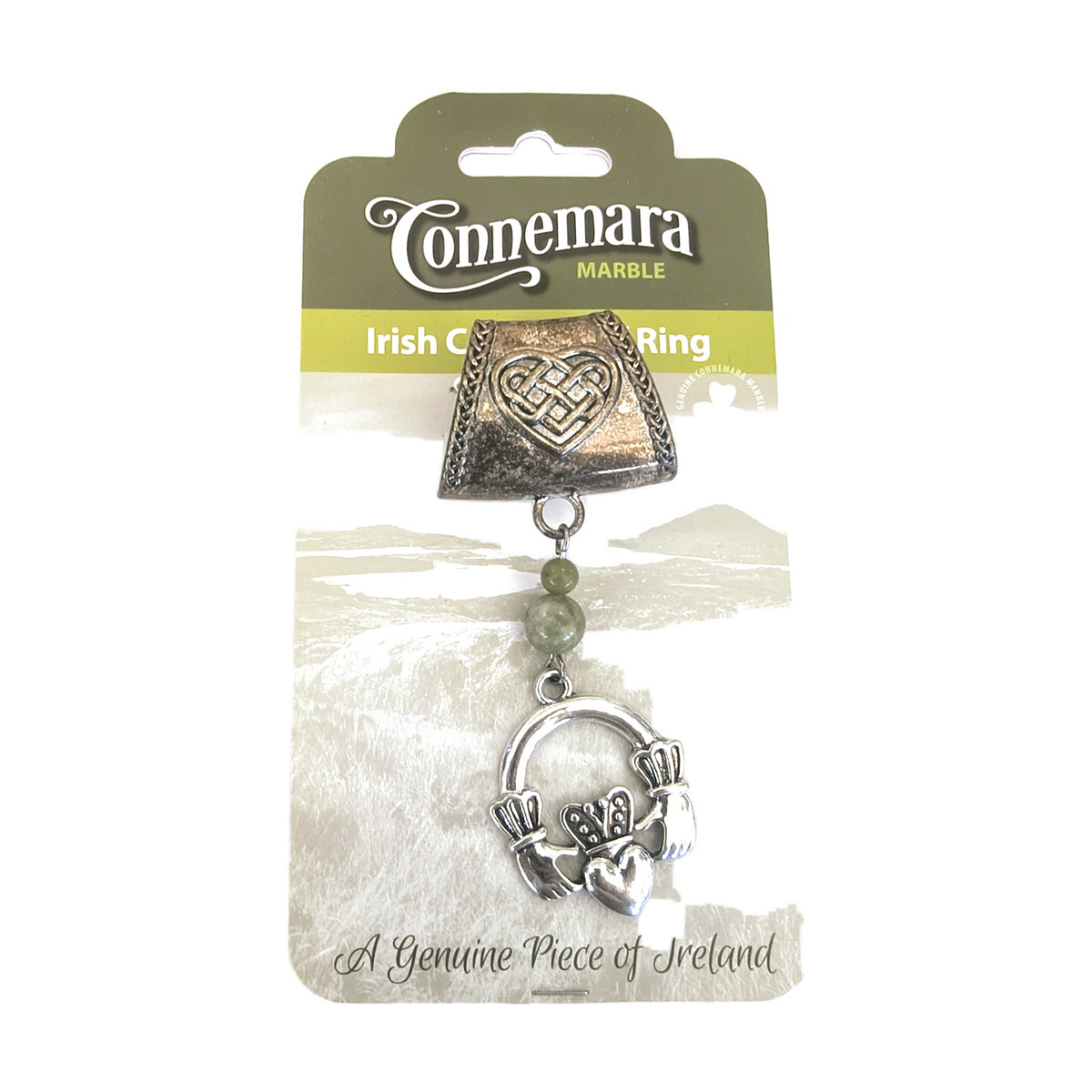Connemara marble scarf ring – Claddagh