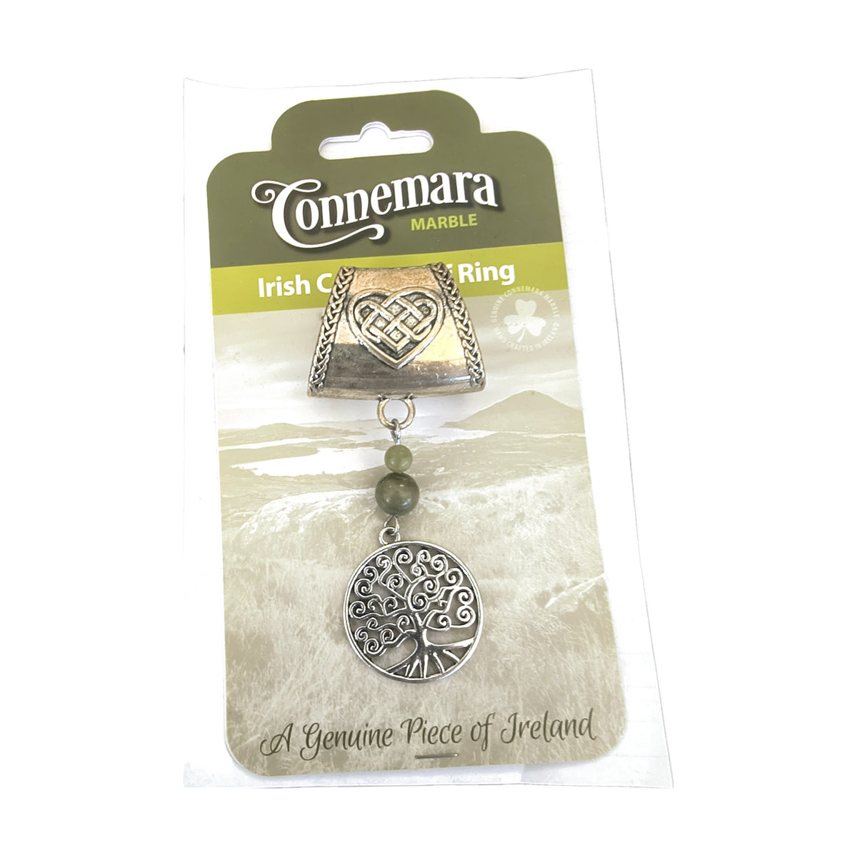 Connemara marble scarf ring – Tree of Life