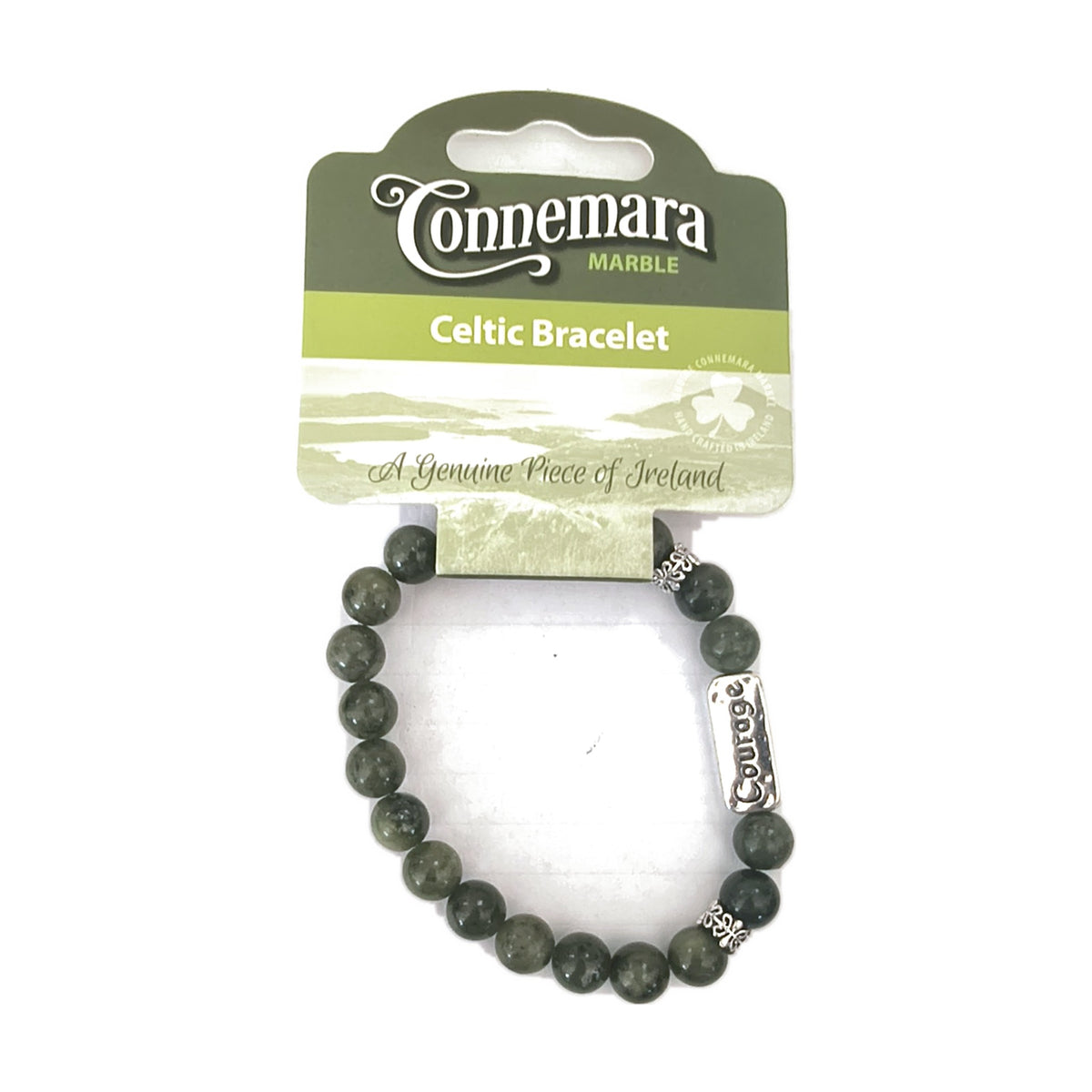Connemara marble word bracelet – Courage