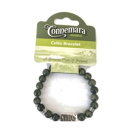 Connemara marble word bracelet – Faith