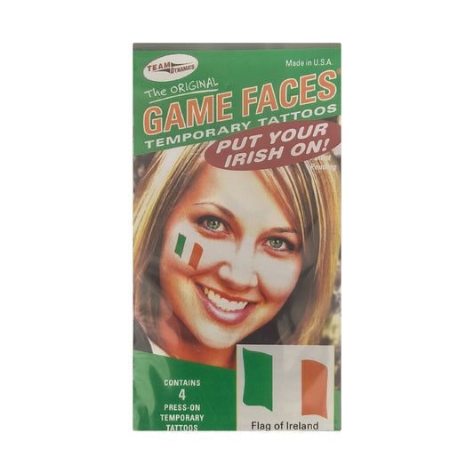 Game Faces Flag of Ireland temporary tattoos
