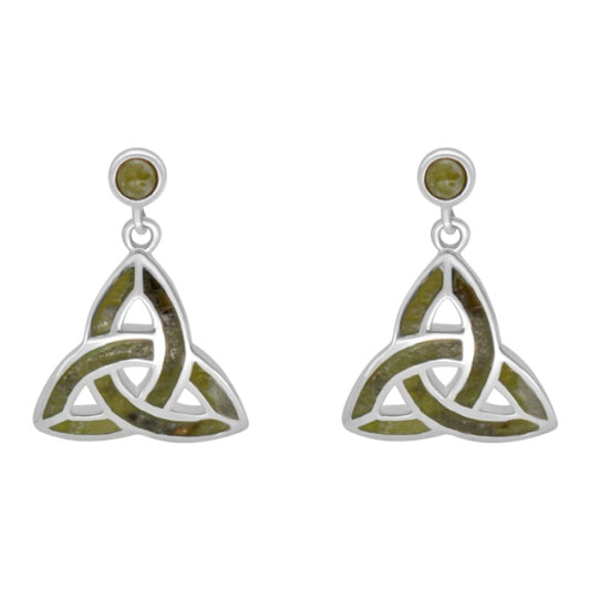 Solvar Connemara Marble Trinity Knot Earrings