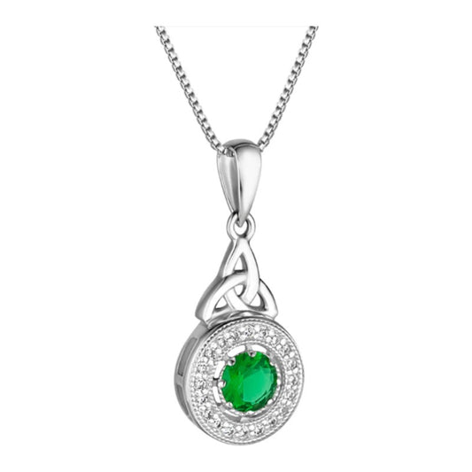 Solvar Drop Pendant With Green Stone