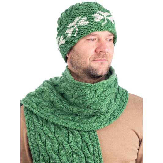 Green Shamrock Knit Beanie