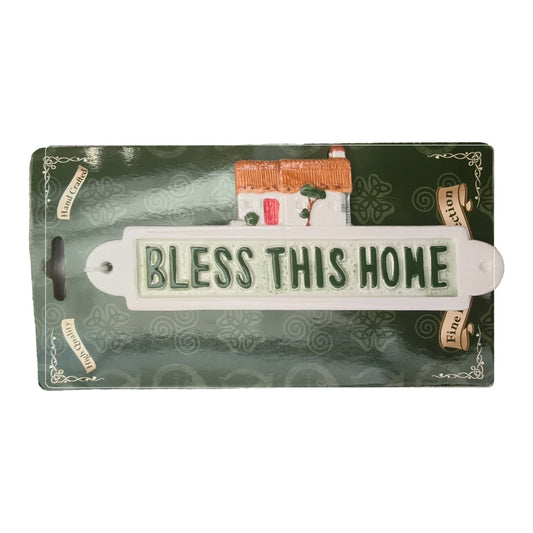 Bless This Home porcelain wall plaque