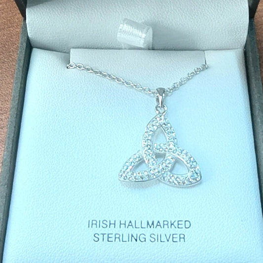 Shanore Trinity Knot Necklace Embellished With Crystals
