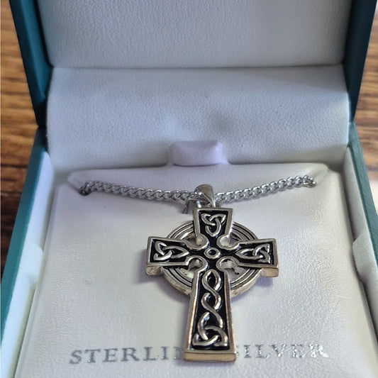 Solvar Connemara Marble Celtic Cross Pendant