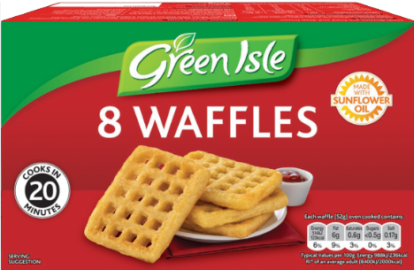 Green Isle potato waffles, 8 pack