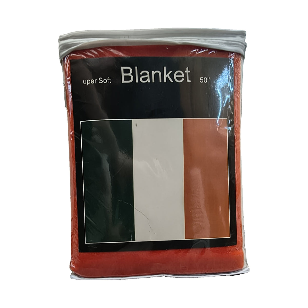 Irish tricolour super soft fleece blanket 50x60 in package