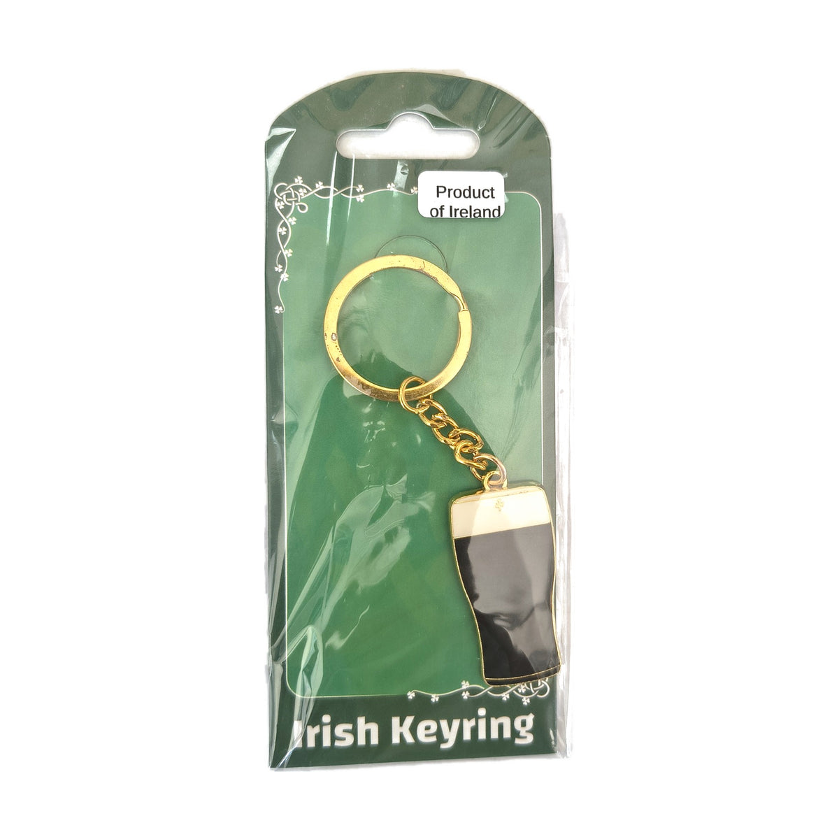 Pint of stout enamel keyring