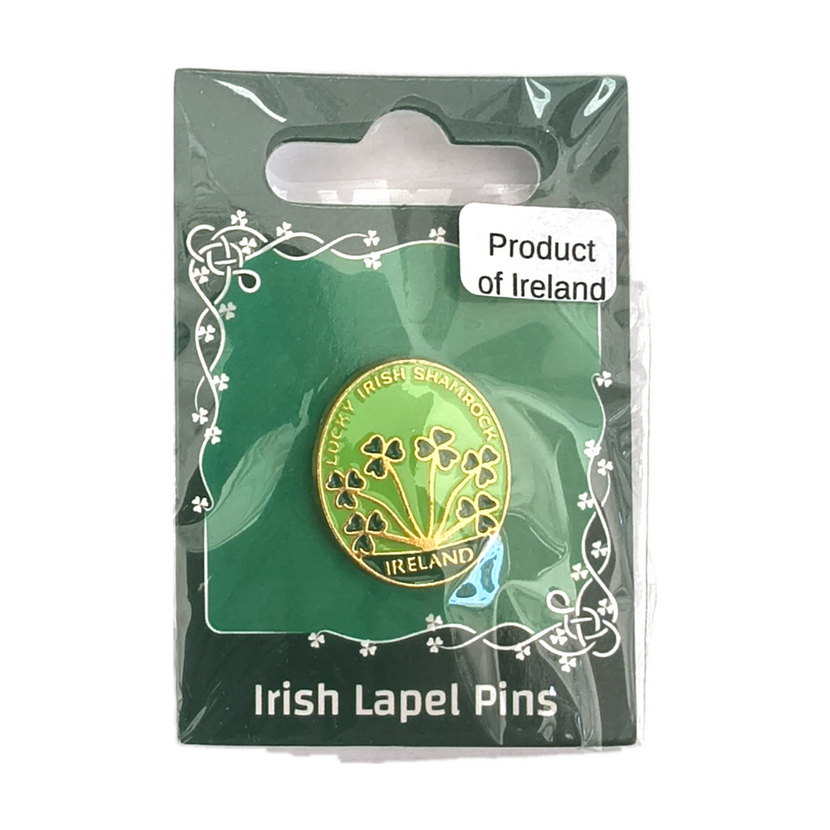 Lucky Irish Shamrock spray lapel pin – second view