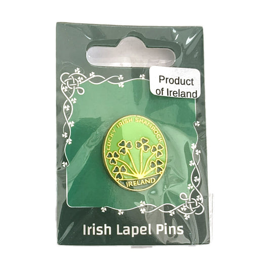 Lucky Irish Shamrock spray lapel pin