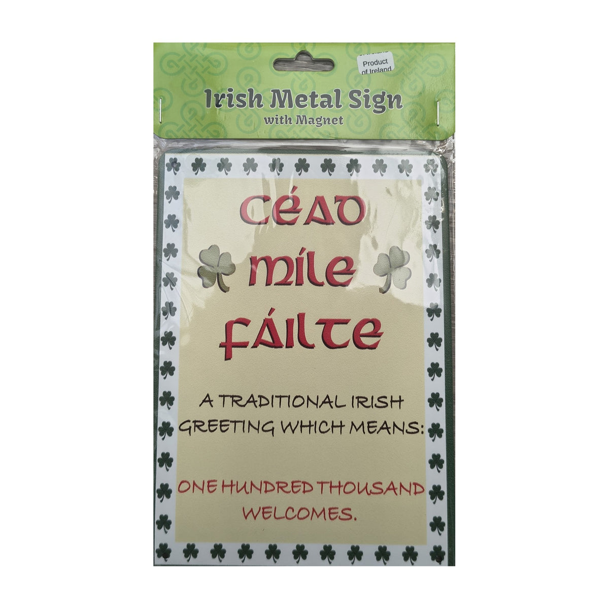 Céad Míle Fáilte metal sign with magnet