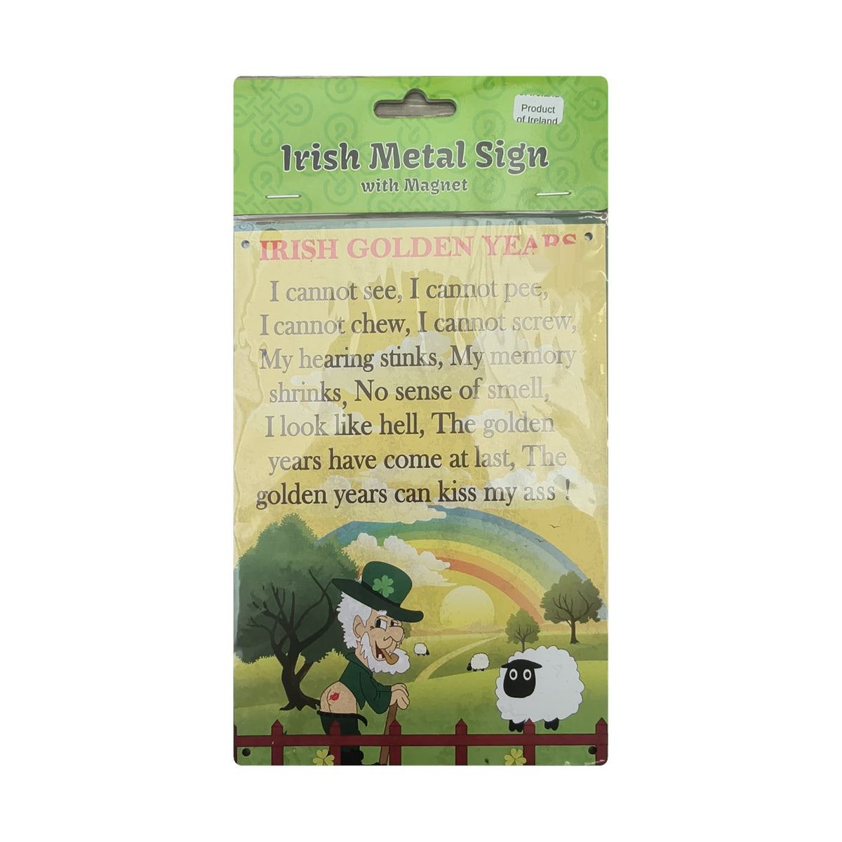Irish Golden Years metal sign with magnet