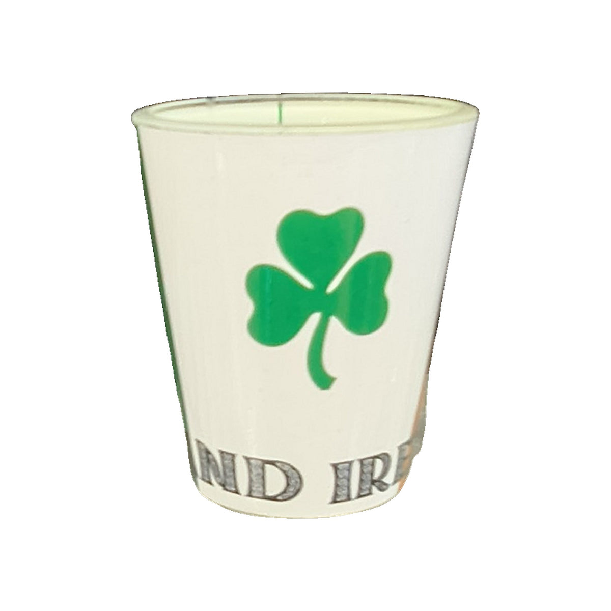 Irish shot glass – White Shamrock