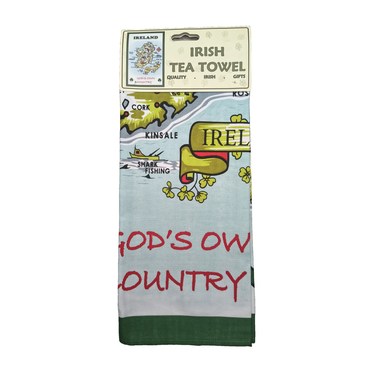 Ireland map God's Own Country tea towel
