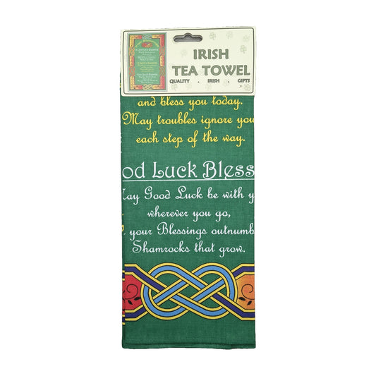 Good Luck Blessing Irish tea towel