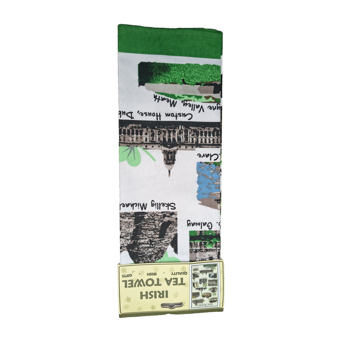 Ireland landmarks collage tea towel