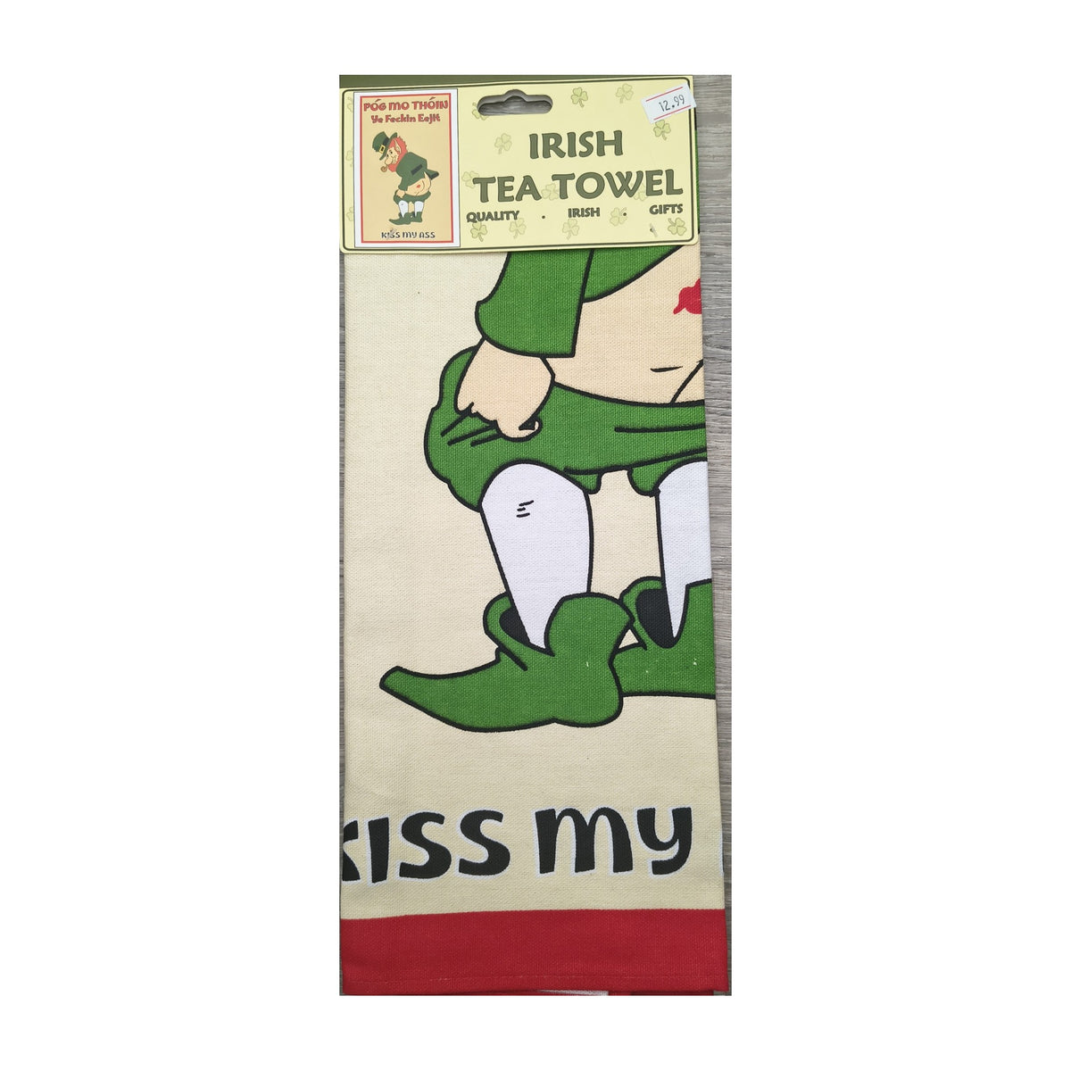 Póg Mo Thóin leprechaun tea towel