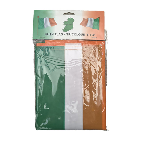 Irish tricolour flag 5x3 ft in packaging