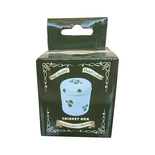 Irish porcelain shamrock trinket box, boxed