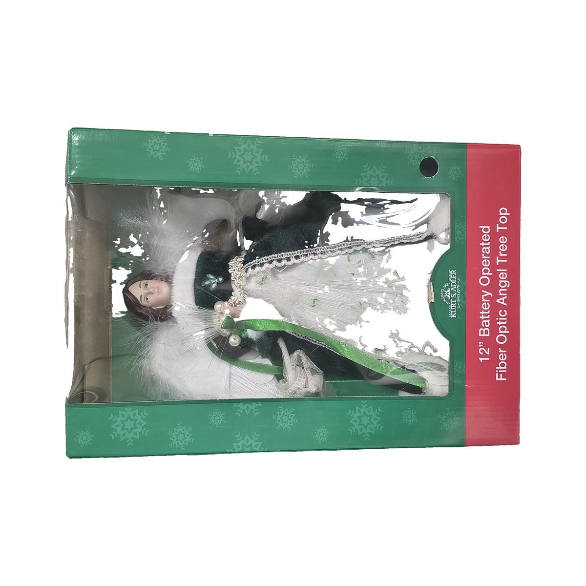 Kurt Adler 12-inch fiber optic angel tree topper – box front
