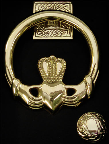 Brass Door Knocker Large Claddagh
