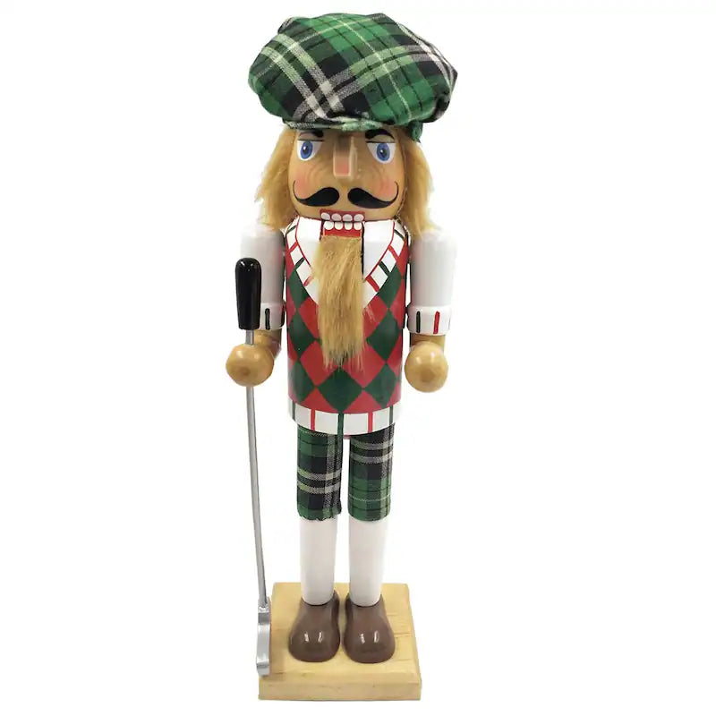 14-inch leprechaun soldier figurine – golfer in green plaid