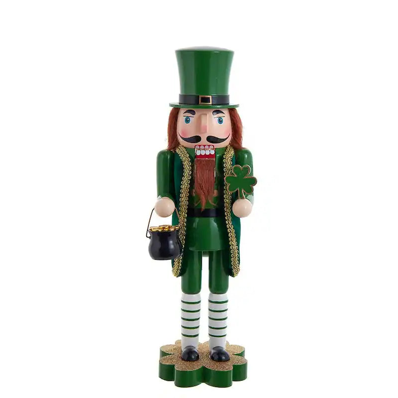 14-inch leprechaun soldier figurine holding a shamrock