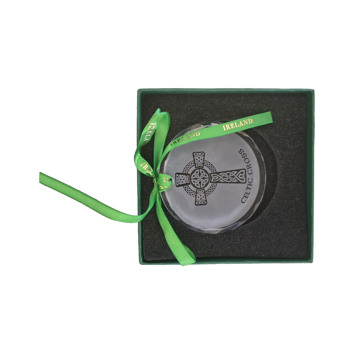 Liffey Artefacts glass pendant – Celtic Cross, in gift box