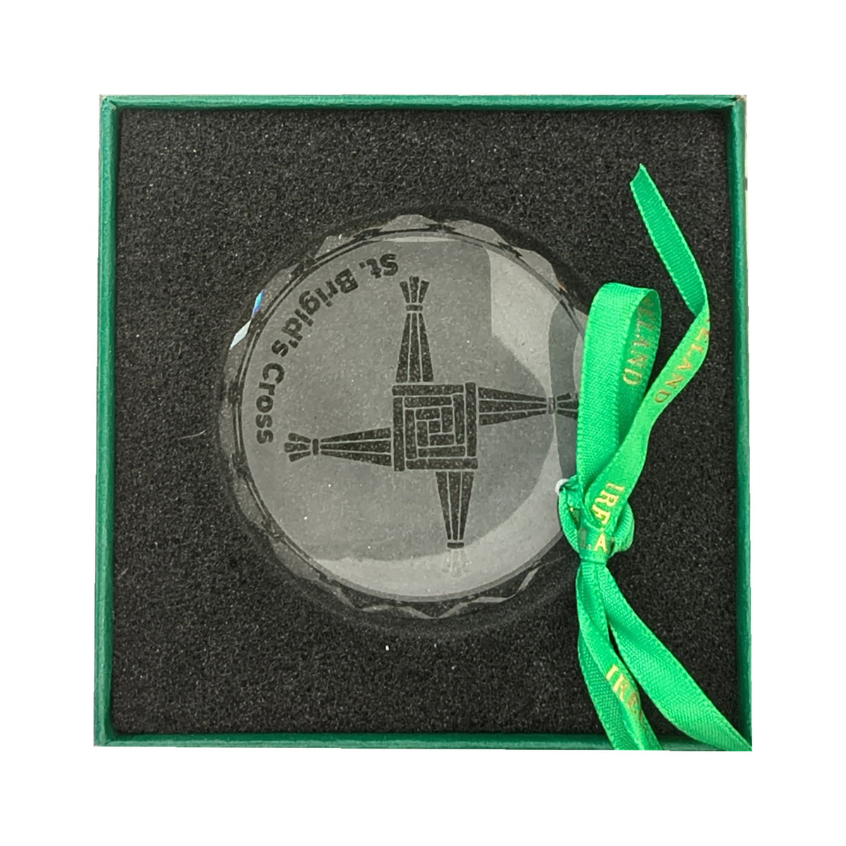 Liffey Artefacts glass pendant – St. Brigid's Cross, in gift box