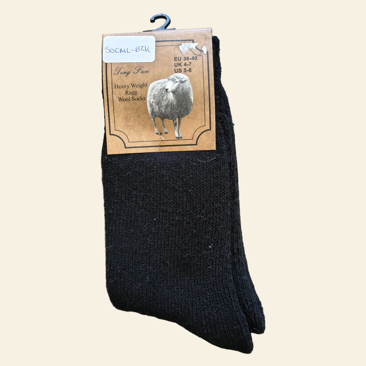 Plain wool socks – Black